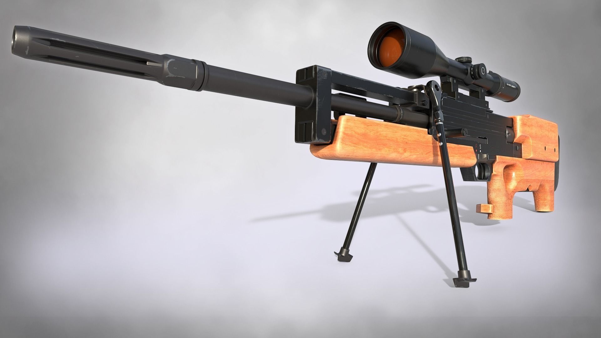 WA 2000 Sniper Rifle PBR Low-poly 3D model_14