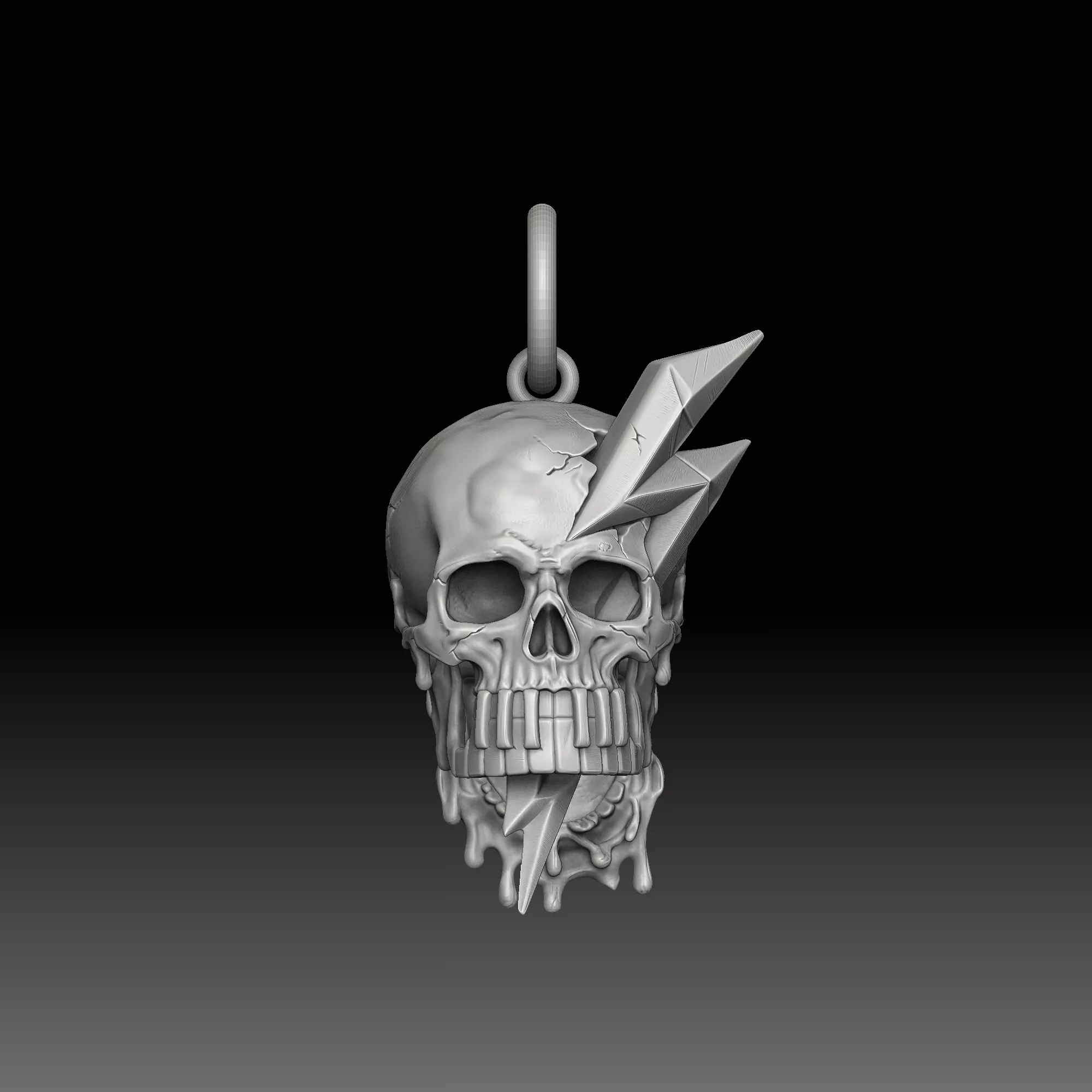 Skull Shadows - one inch pendant Free 3D print model