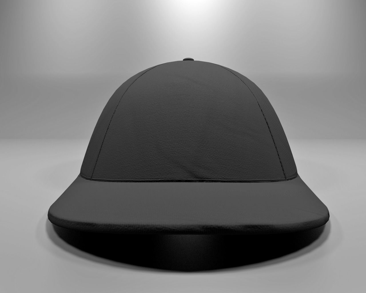 Ball Cap Black 3D model_1