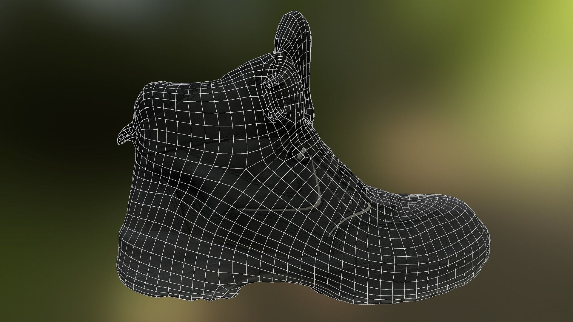 Boot 3D model lowpoly nike work Low-poly 3D model_10