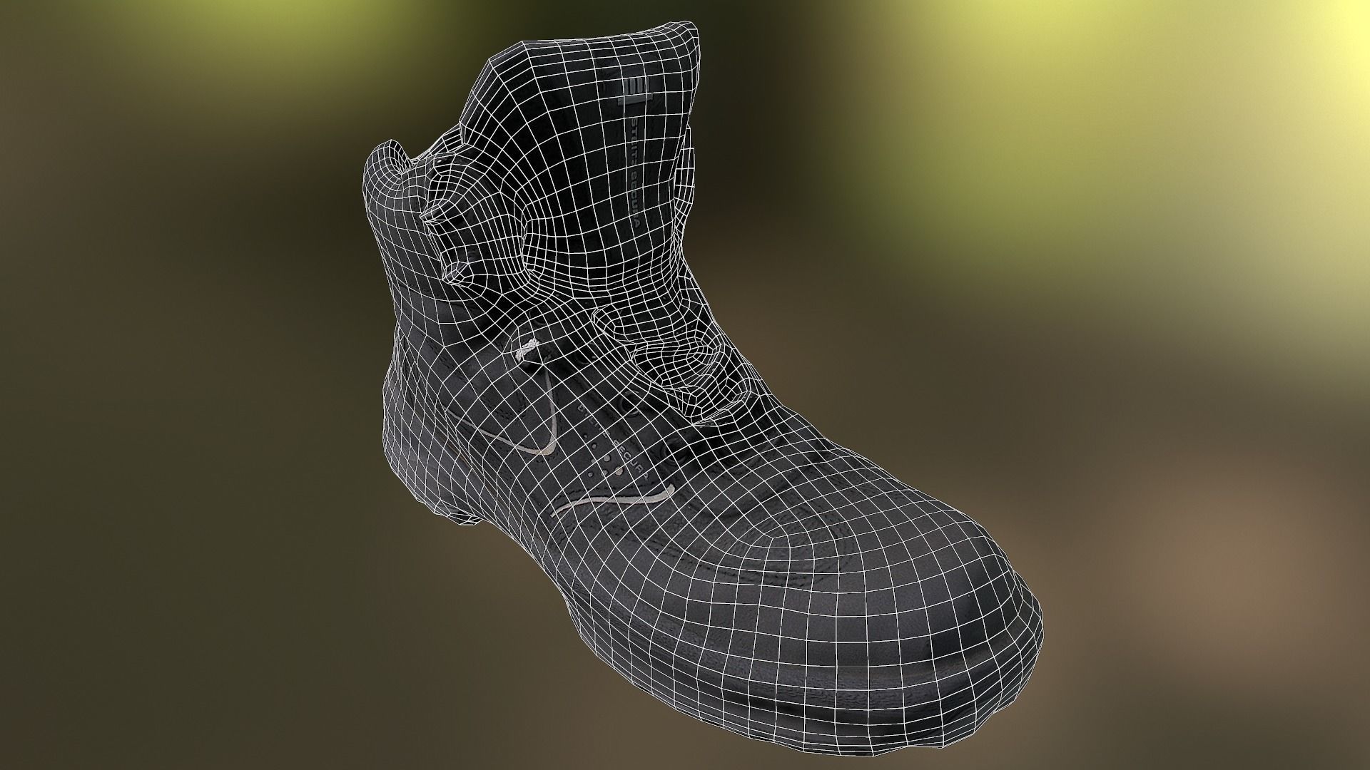 Boot 3D model lowpoly nike work Low-poly 3D model_7