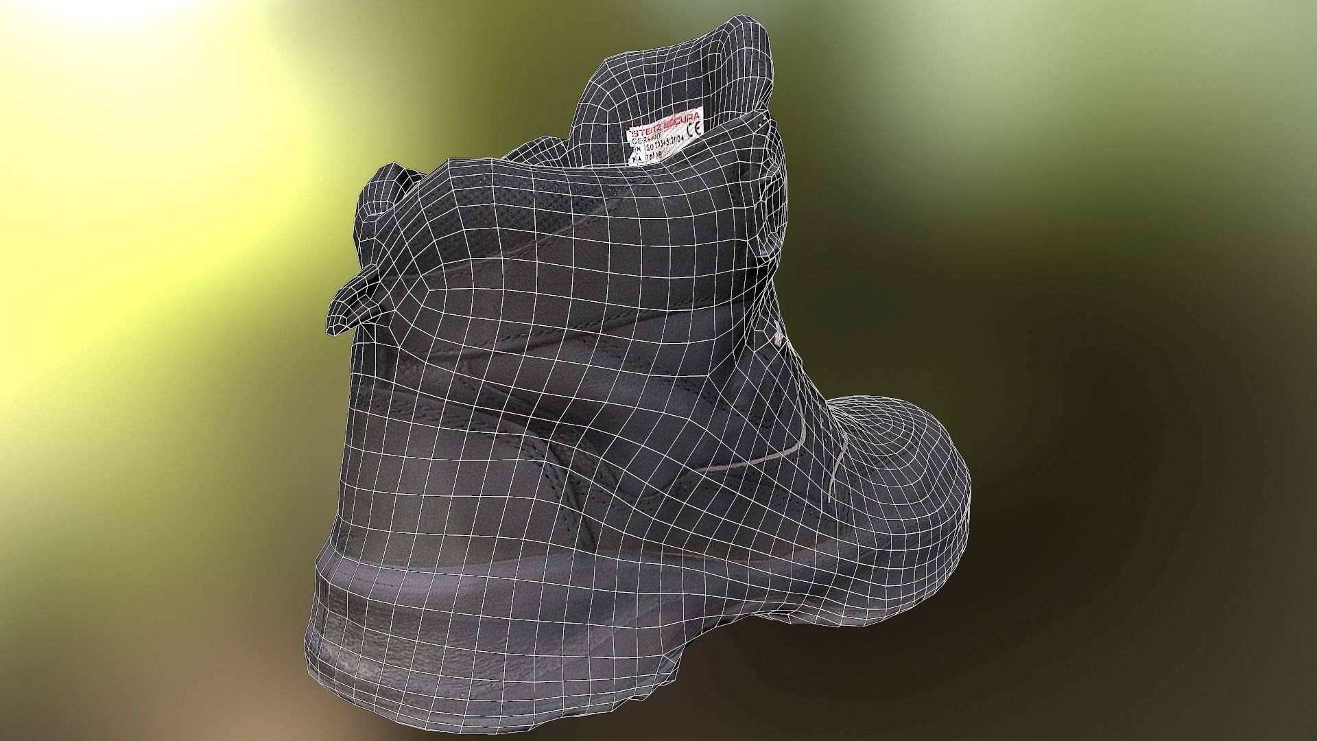 Boot 3D model lowpoly nike work Low-poly 3D model_8