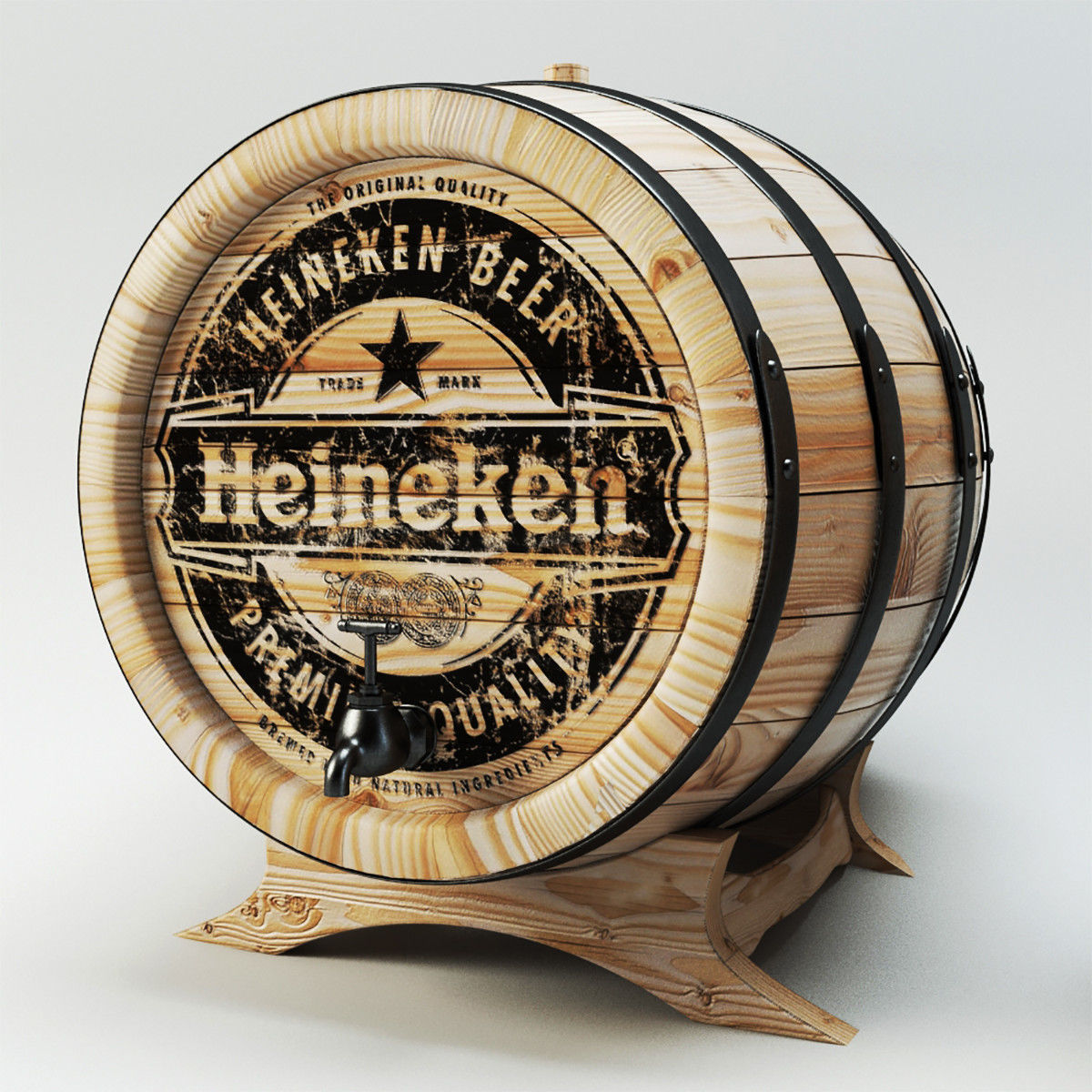 Beer cellar barrels 3D model_3