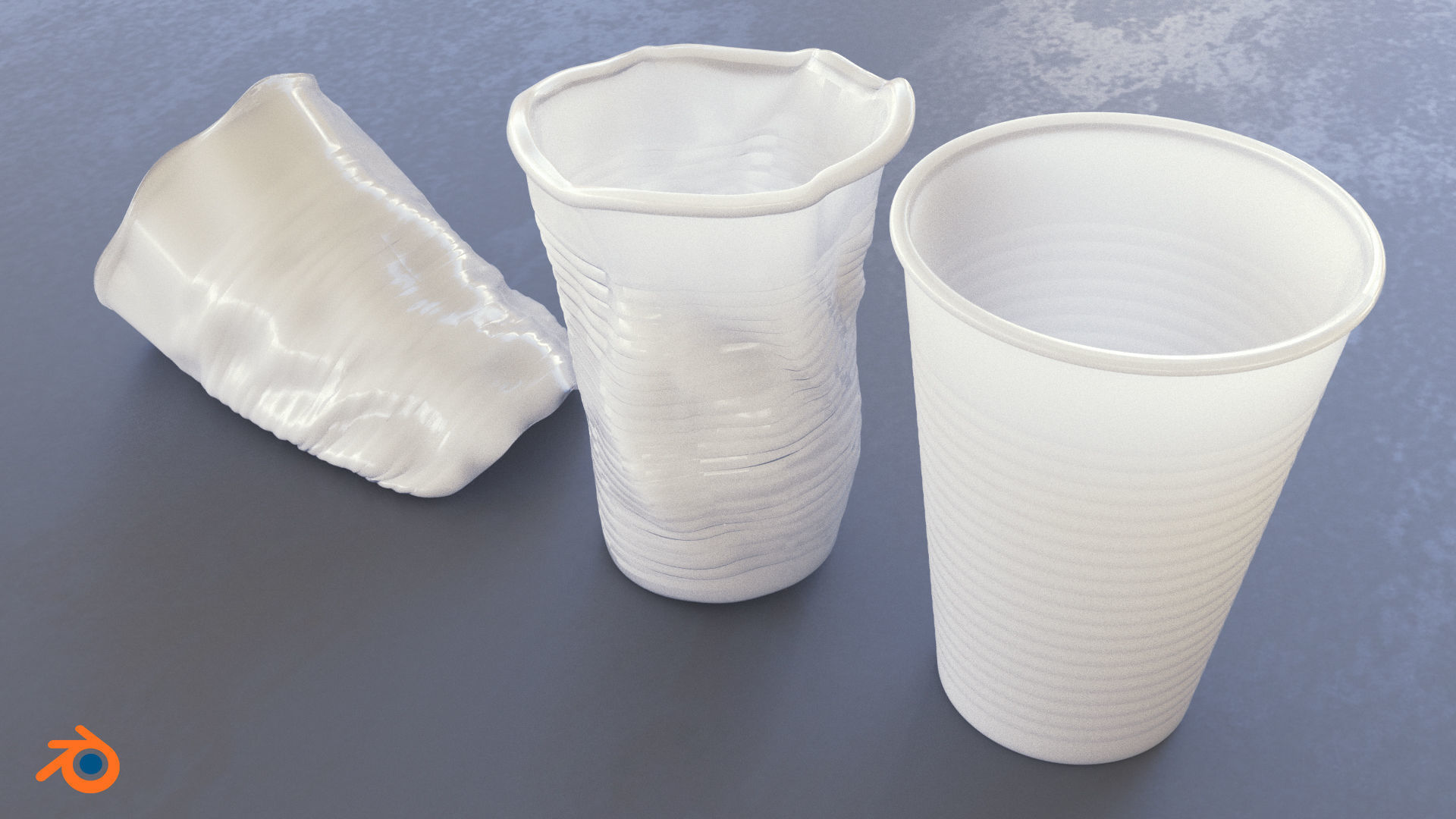 Plastic Cup Low-poly 3D model_3