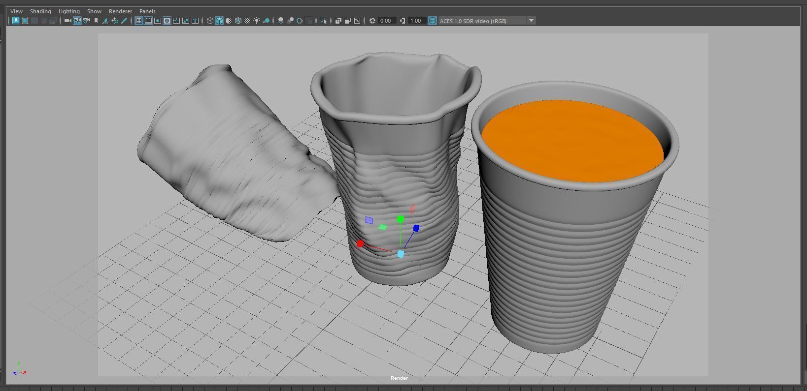 Plastic Cup Low-poly 3D model_9