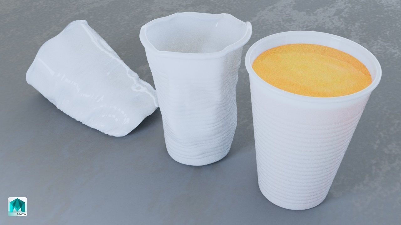 Plastic Cup Low-poly 3D model_4