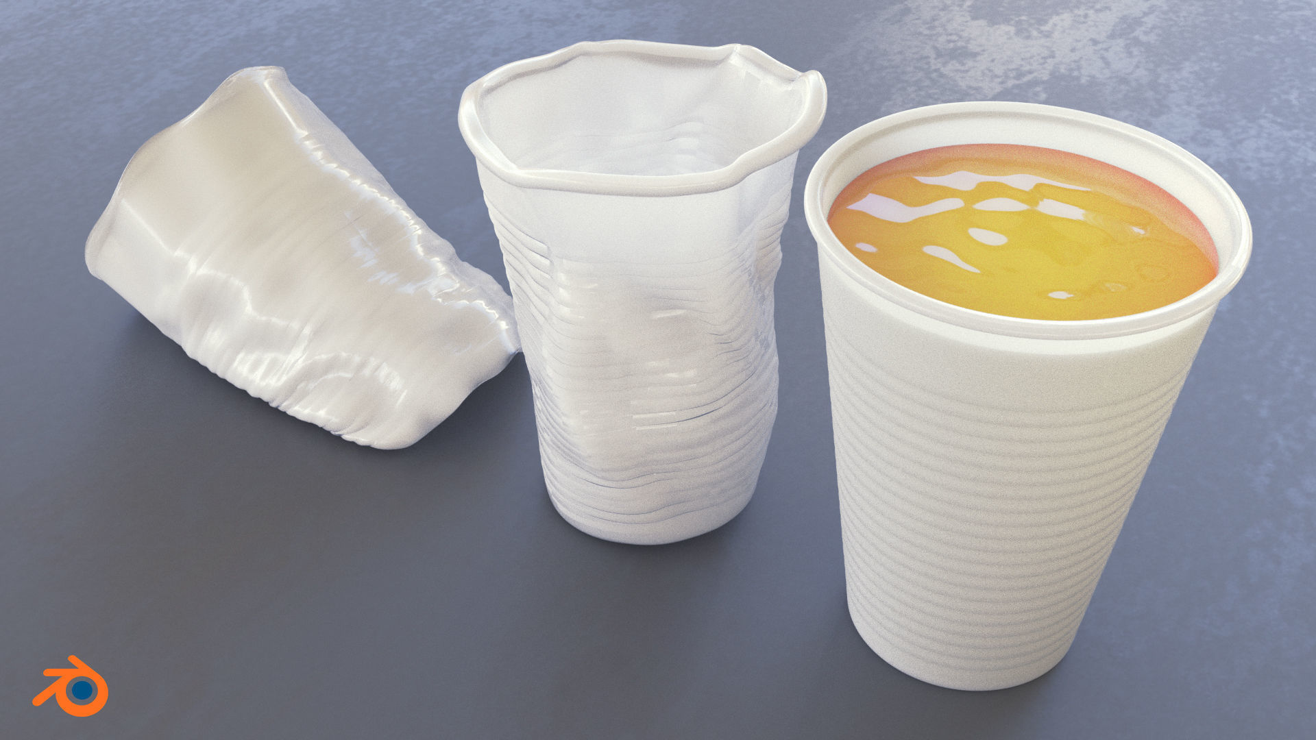 Plastic Cup Low-poly 3D model_2