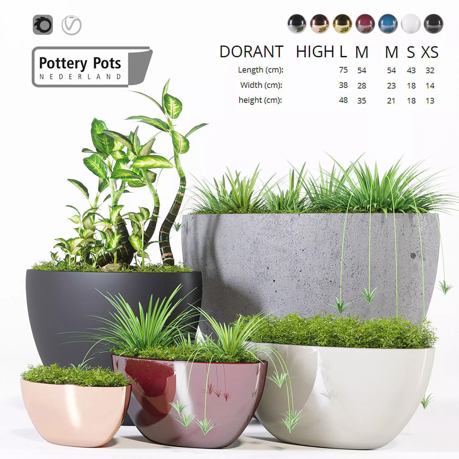 Pottery Pots eight 3D model