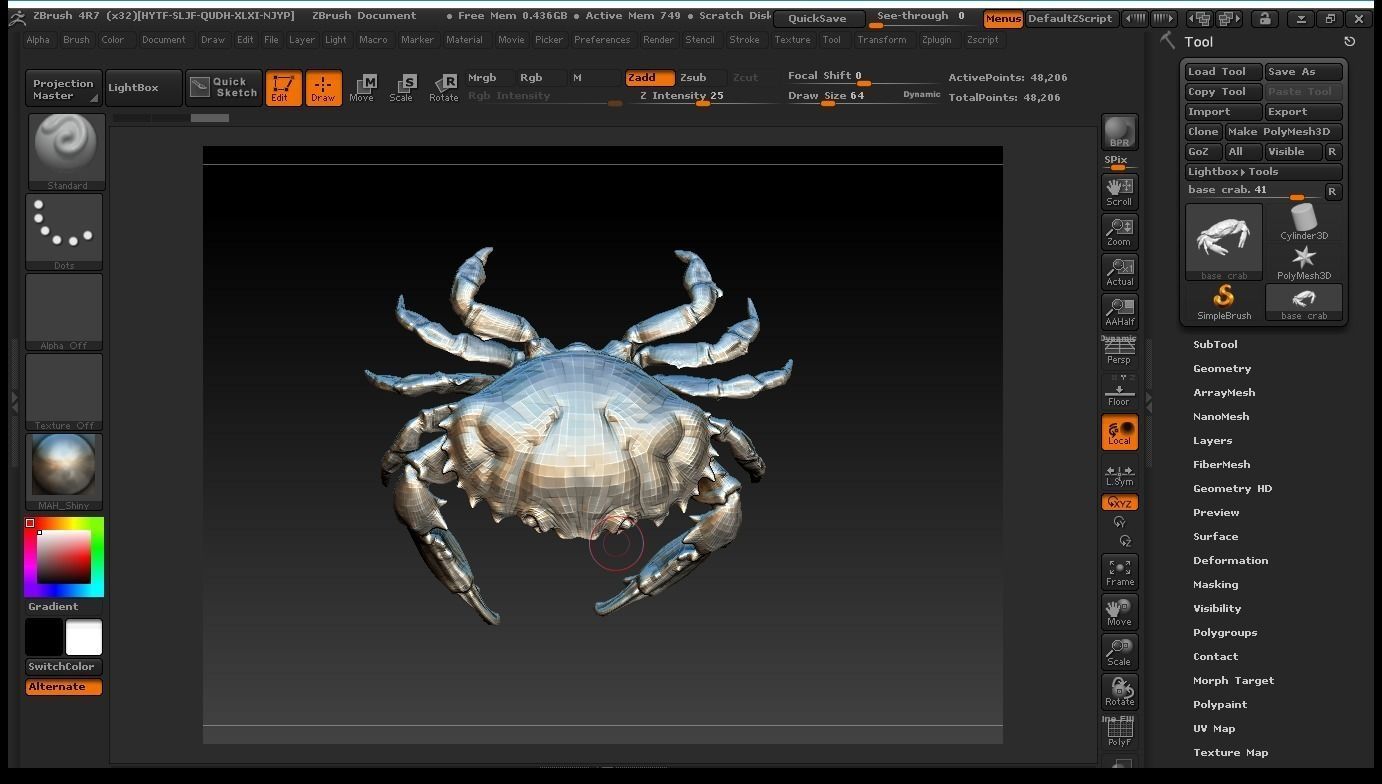 Base crab Low-poly 3D model_3