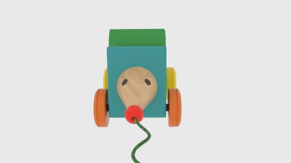  Kasper Wooden pull-along Hedgehog 3D  Low-poly 3D model_1