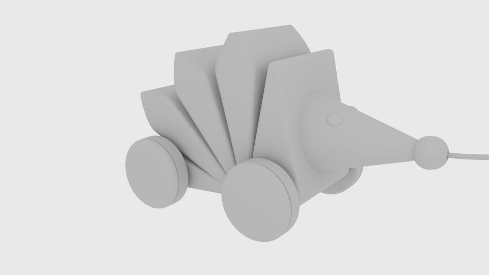  Kasper Wooden pull-along Hedgehog 3D  Low-poly 3D model_2