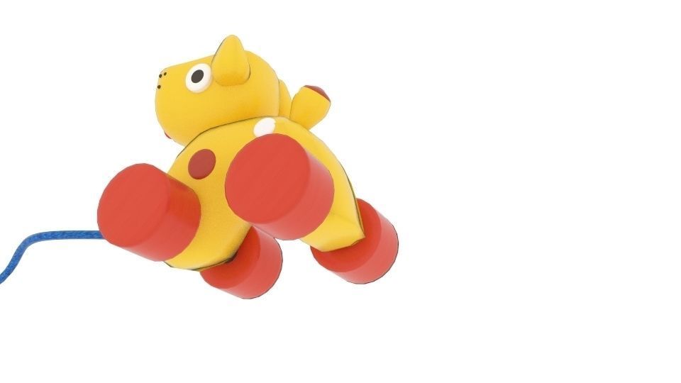 Oiiotoys Dog Pull Toy Low-poly 3D model_2