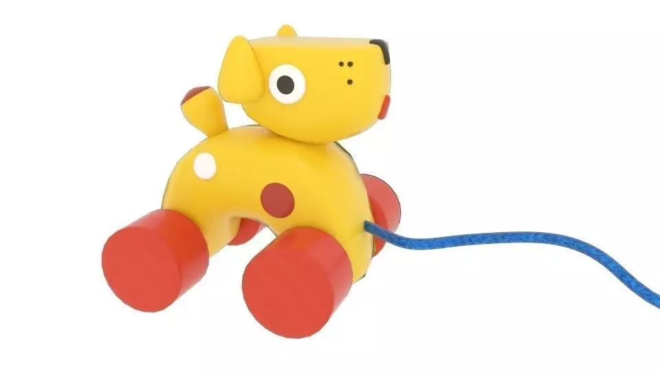 Oiiotoys Dog Pull Toy Low-poly 3D model_0