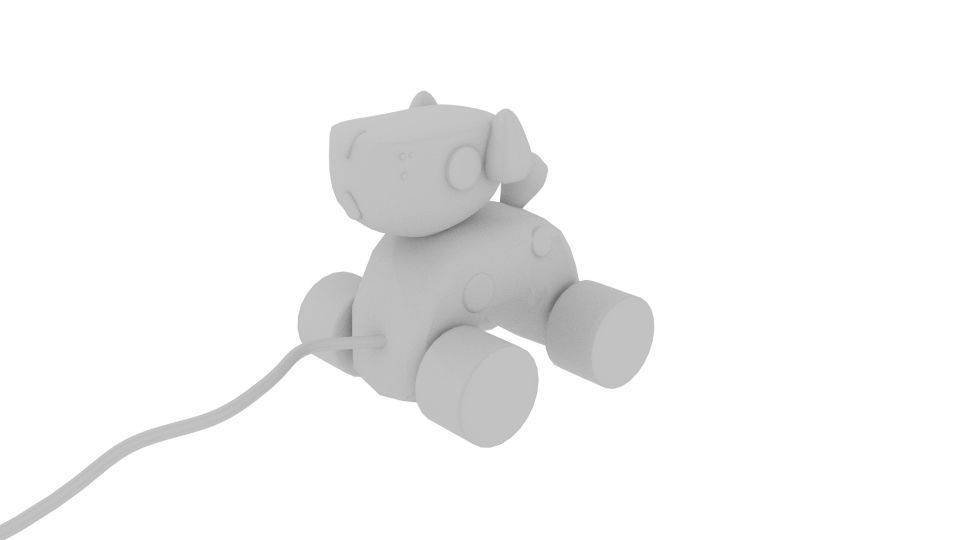 Oiiotoys Dog Pull Toy Low-poly 3D model_4