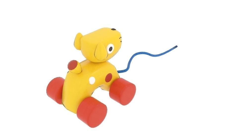 Oiiotoys Dog Pull Toy Low-poly 3D model_1