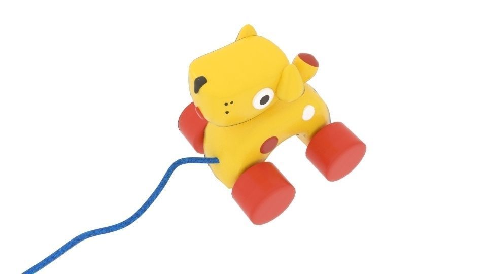 Oiiotoys Dog Pull Toy Low-poly 3D model_3