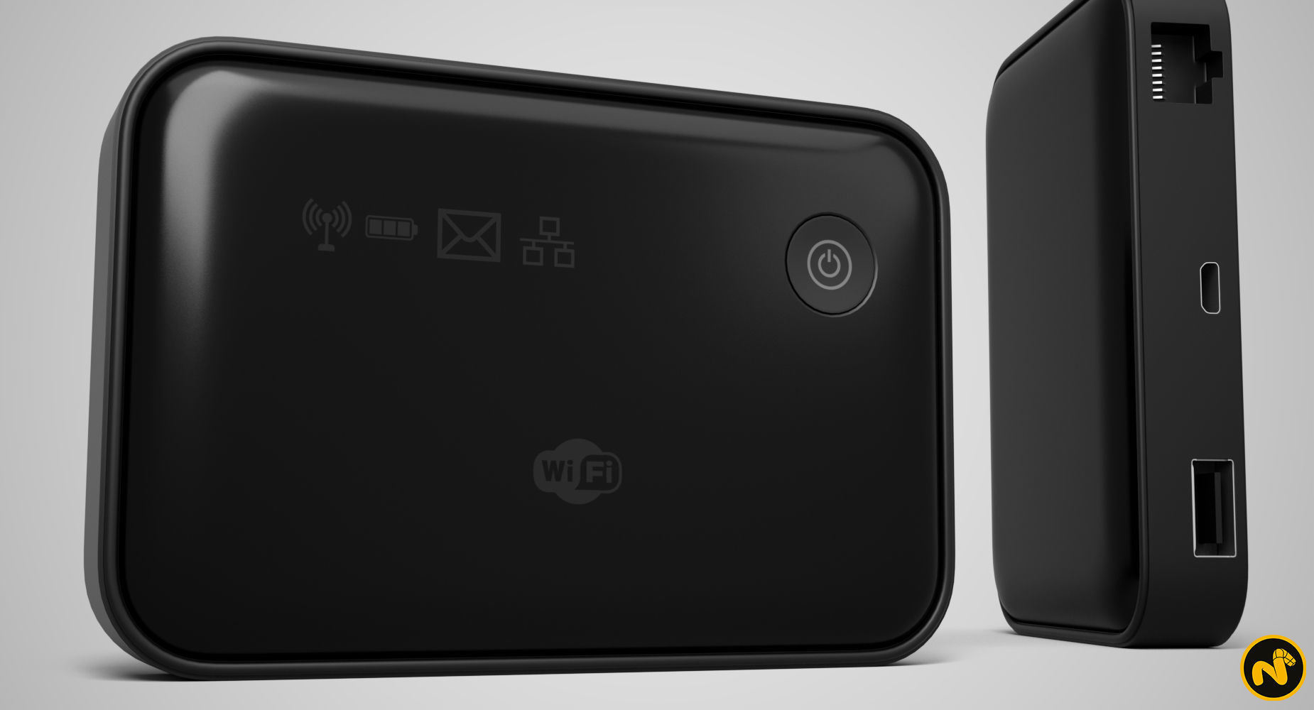 Modem portable power bank 3D model_3