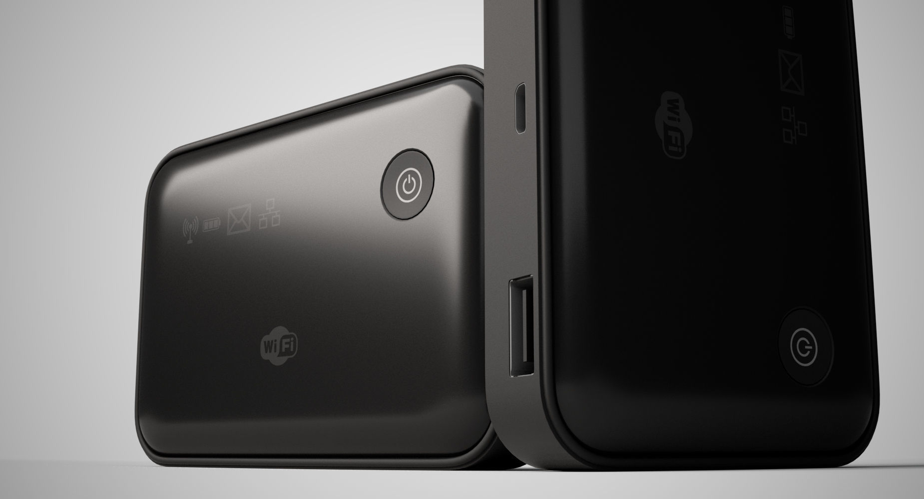 Modem portable power bank 3D model_5