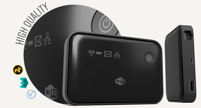 Modem portable power bank 3D model