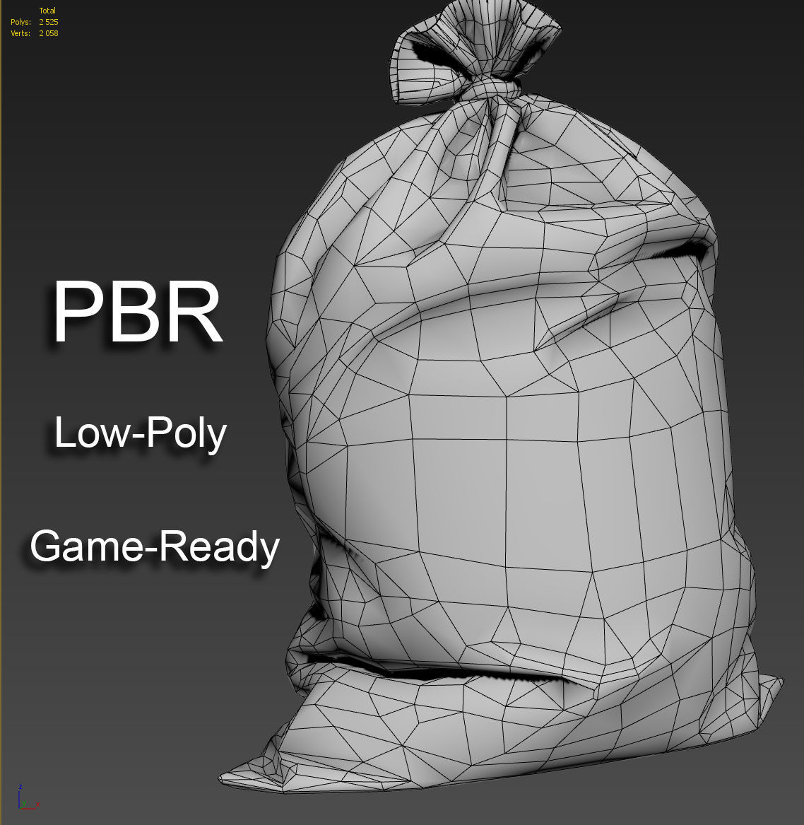 Bag from a Sacking PBR Game-Ready Low-poly 3D model_2