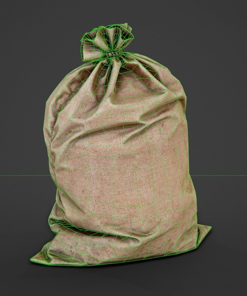 Bag from a Sacking PBR Game-Ready Low-poly 3D model_11