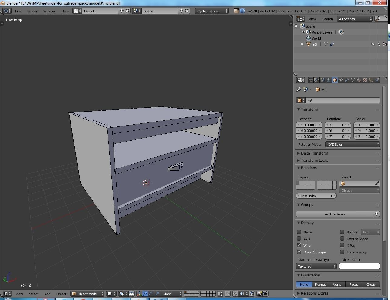 Furniture Pack Low-poly 3D model_8