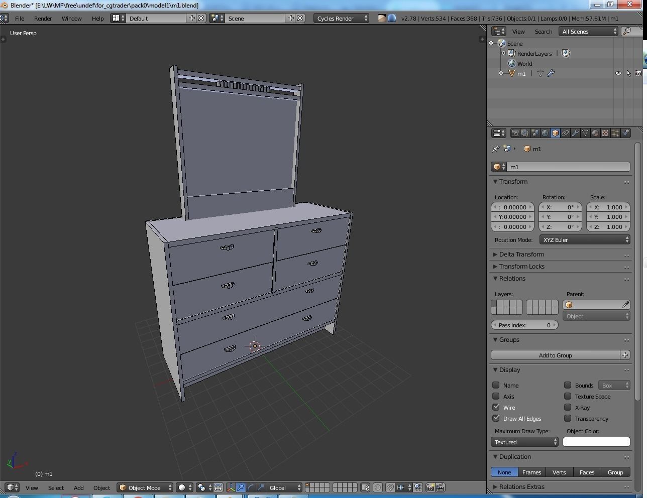 Furniture Pack Low-poly 3D model_2