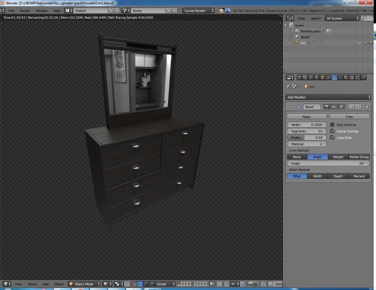 Furniture Pack Low-poly 3D model_1
