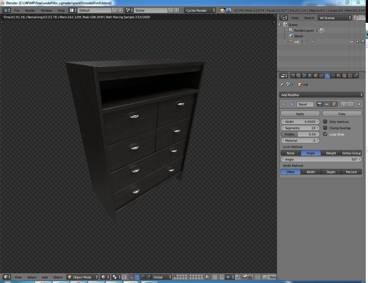 Furniture Pack Low-poly 3D model_3