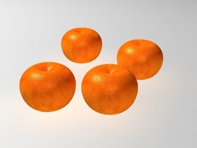 Orange four oranges stacked 3D model_1