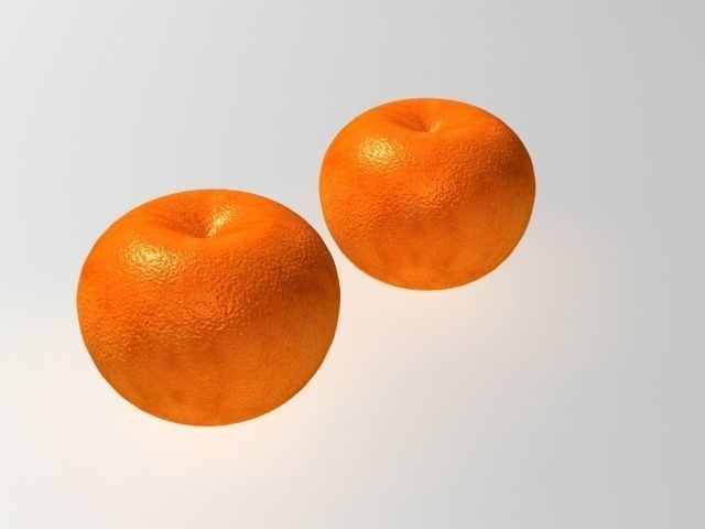 Orange four oranges stacked 3D model_3