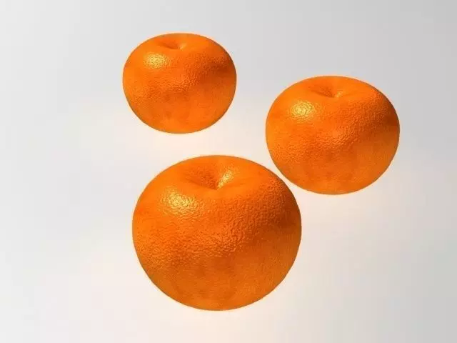 Orange four oranges stacked 3D model_0