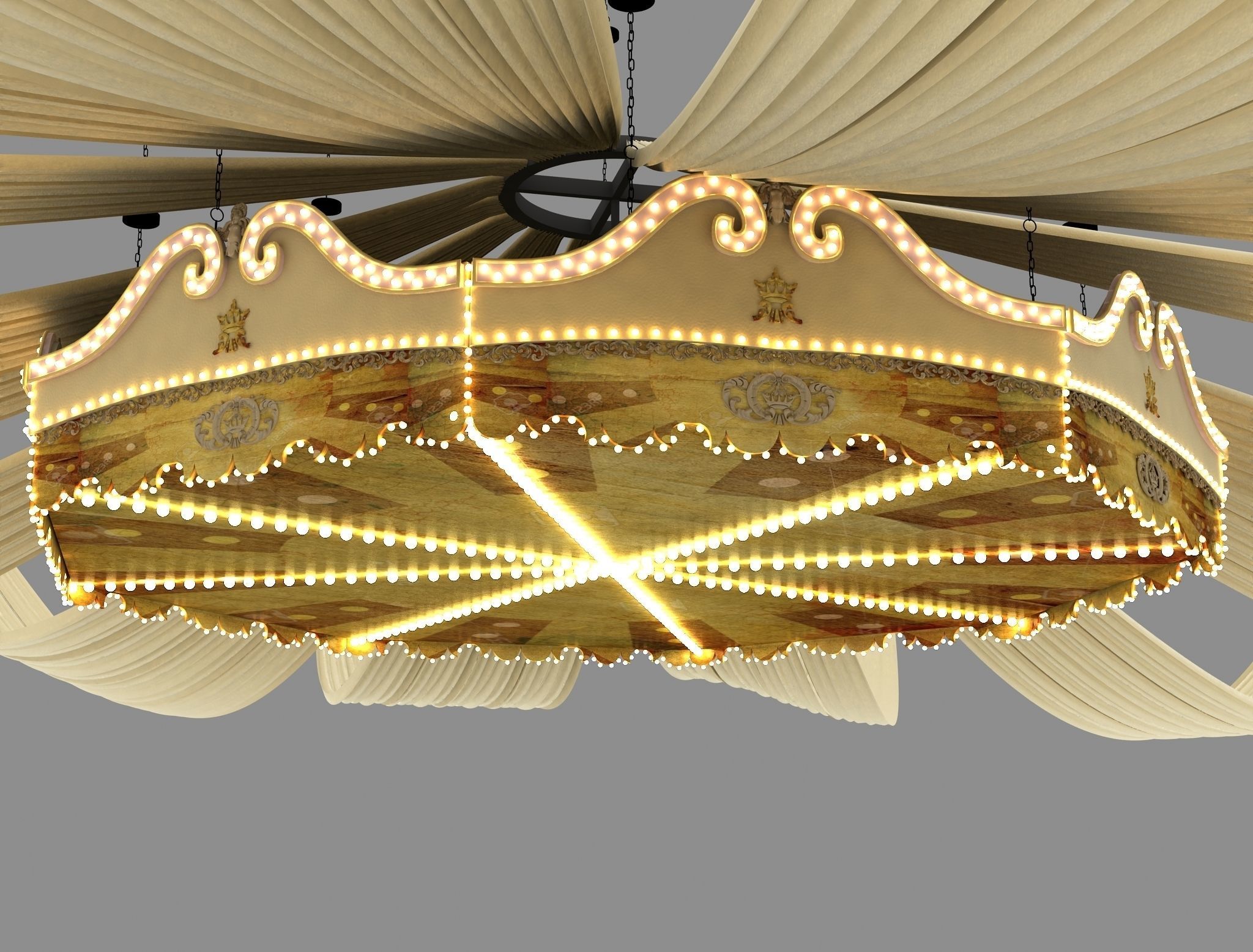 Carousel ceiling light 3D model_1