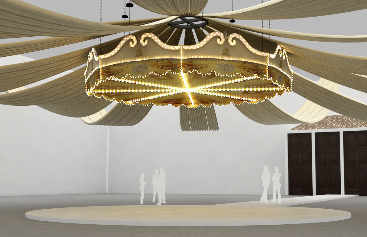 Carousel ceiling light 3D model_2