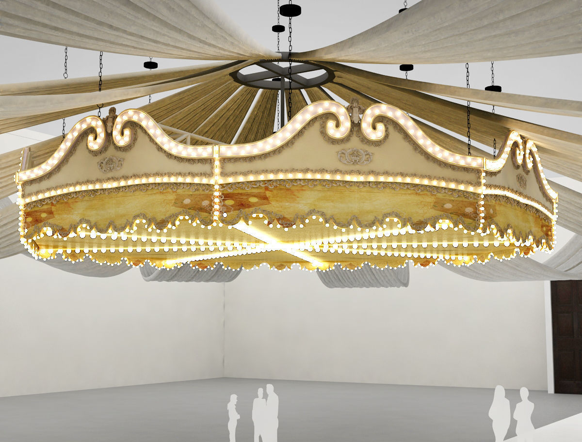 Carousel ceiling light 3D model_3