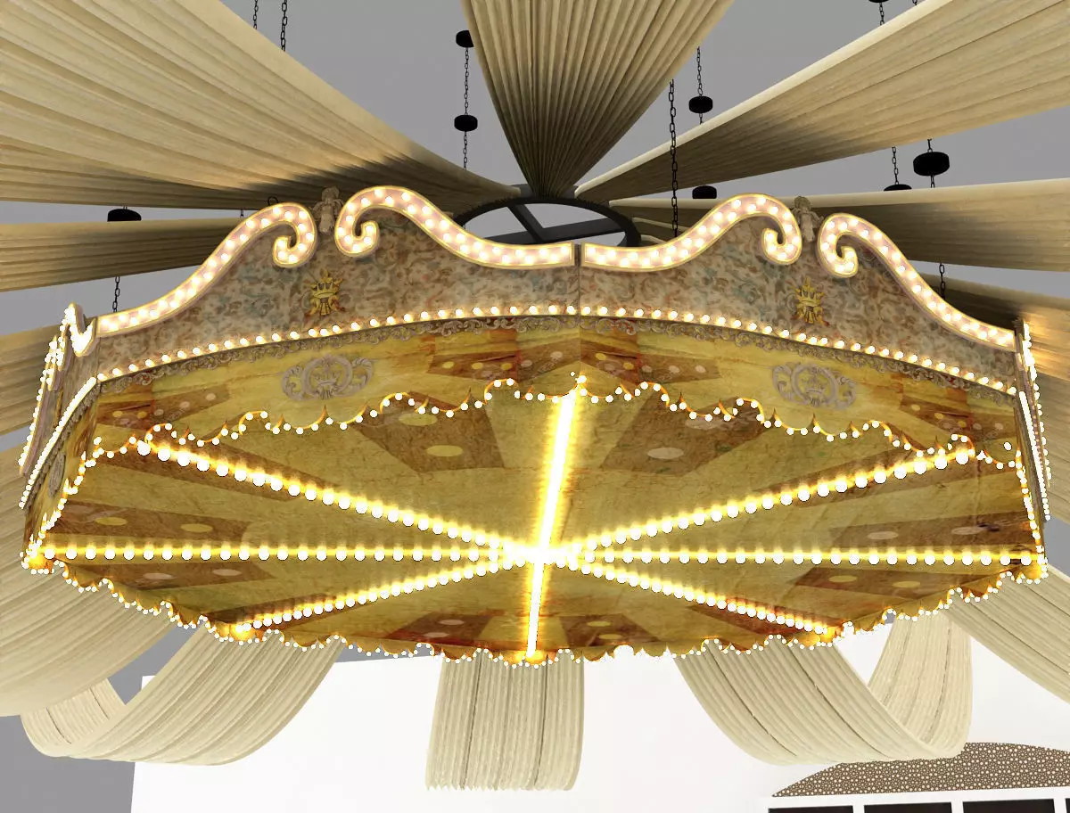 Carousel ceiling light 3D model_0