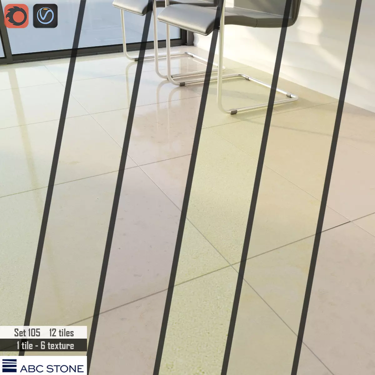 ABC Stone Set 3D model_0