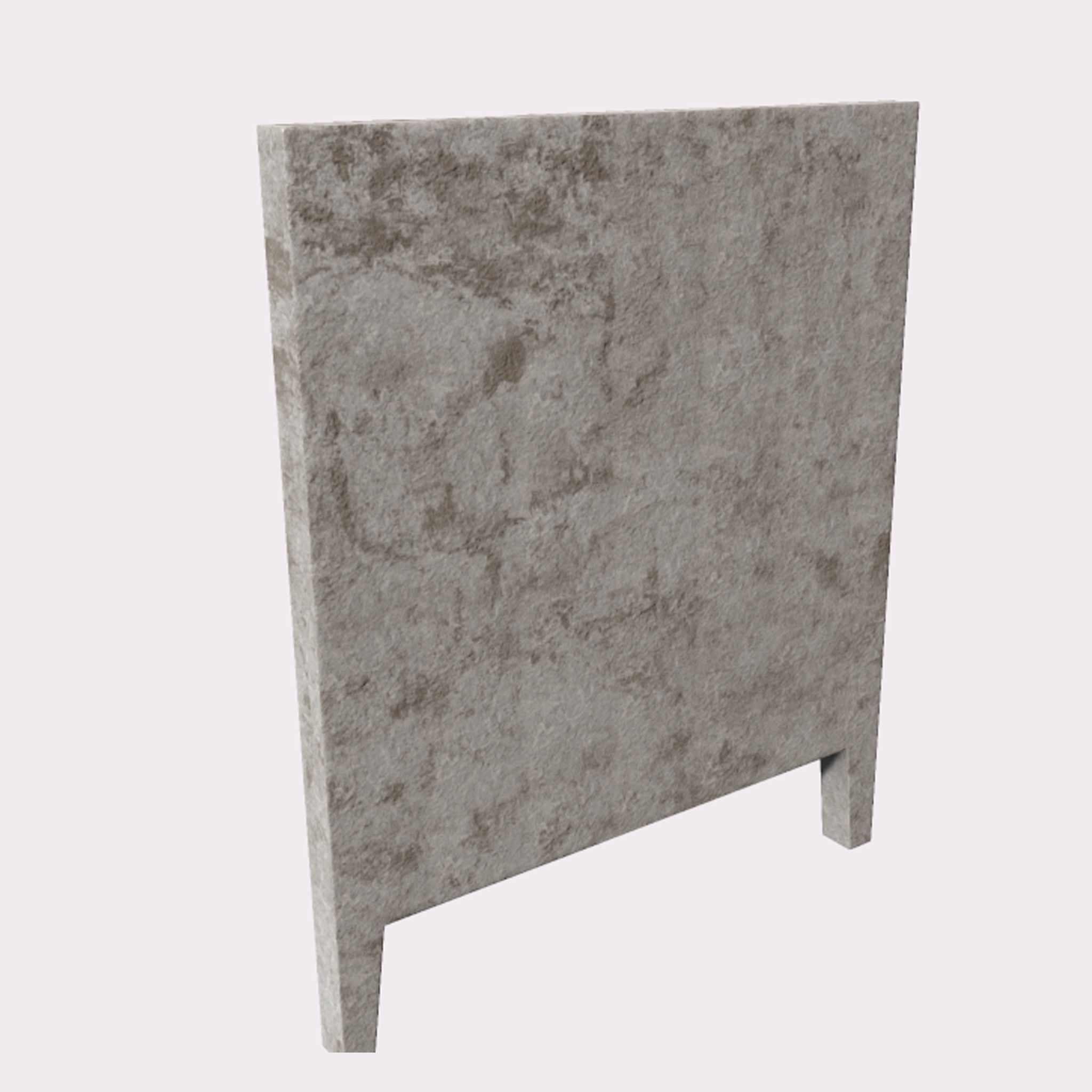 Old concrete wall Low-poly 3D model_2