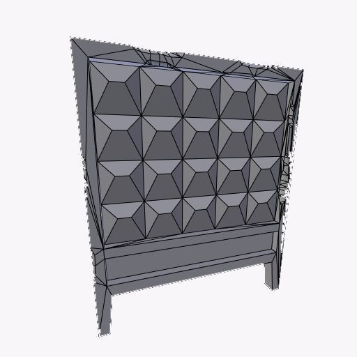 Old concrete wall Low-poly 3D model_1