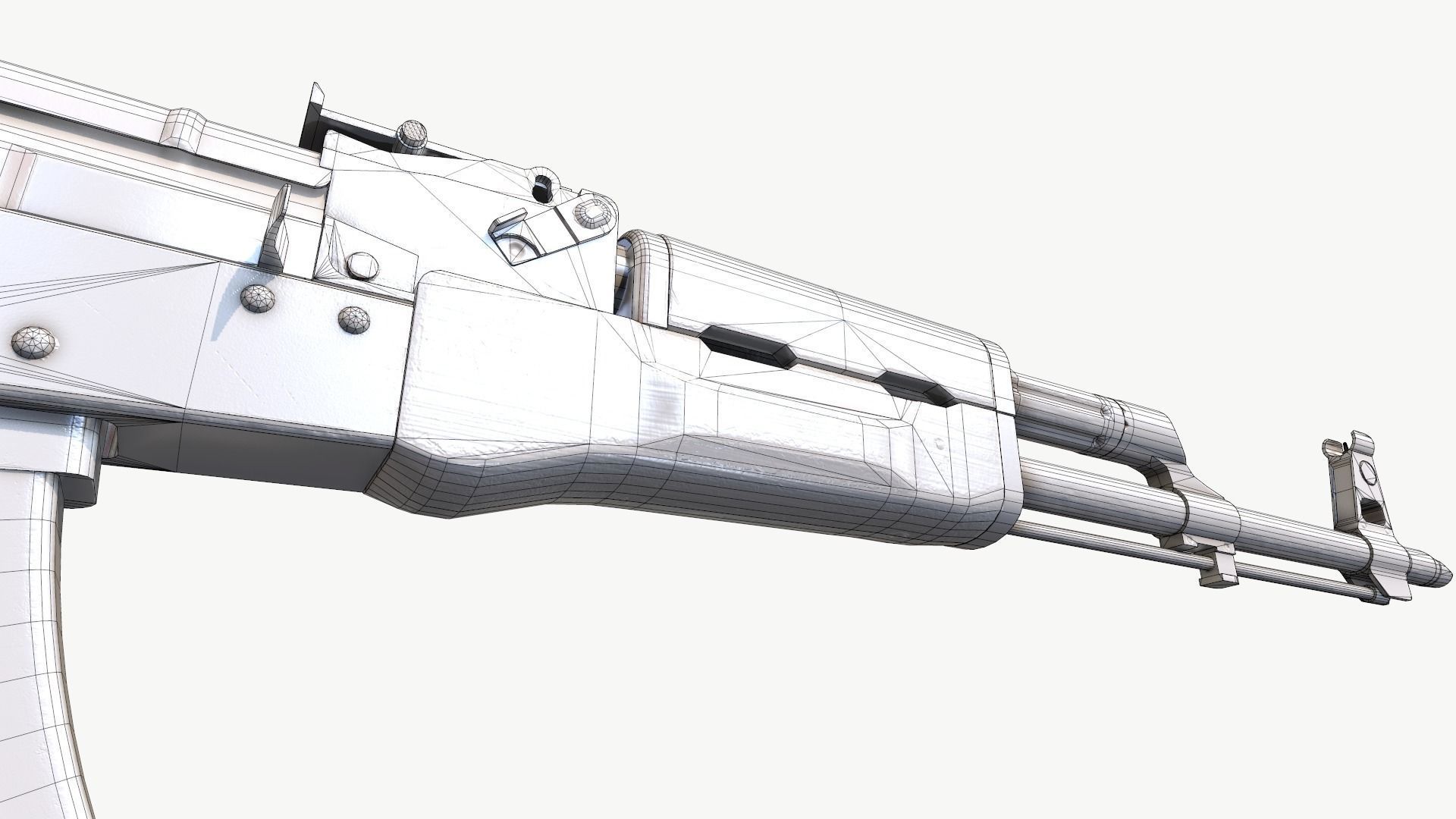 AKM AK-47 AK-74 Low-poly 3D model_12