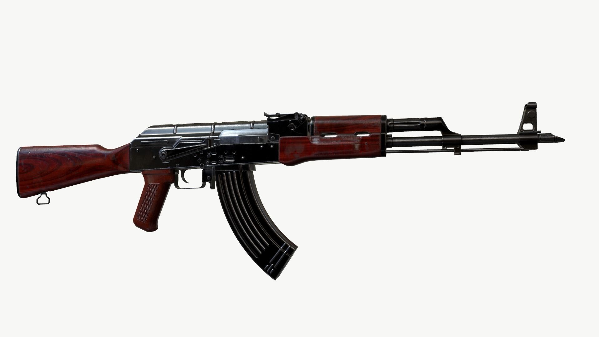 AKM AK-47 AK-74 Low-poly 3D model_0