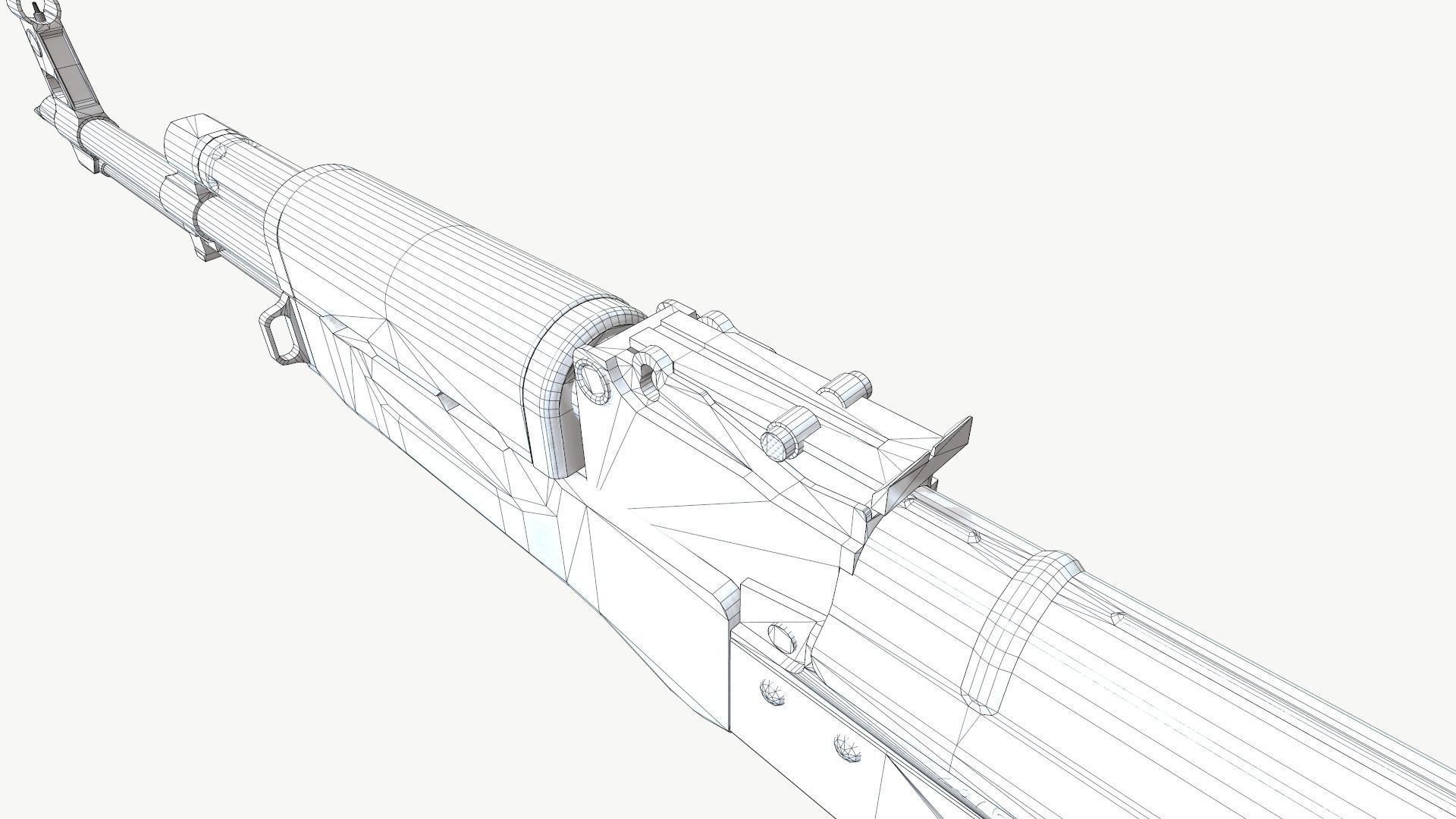 AKM AK-47 AK-74 Low-poly 3D model_10