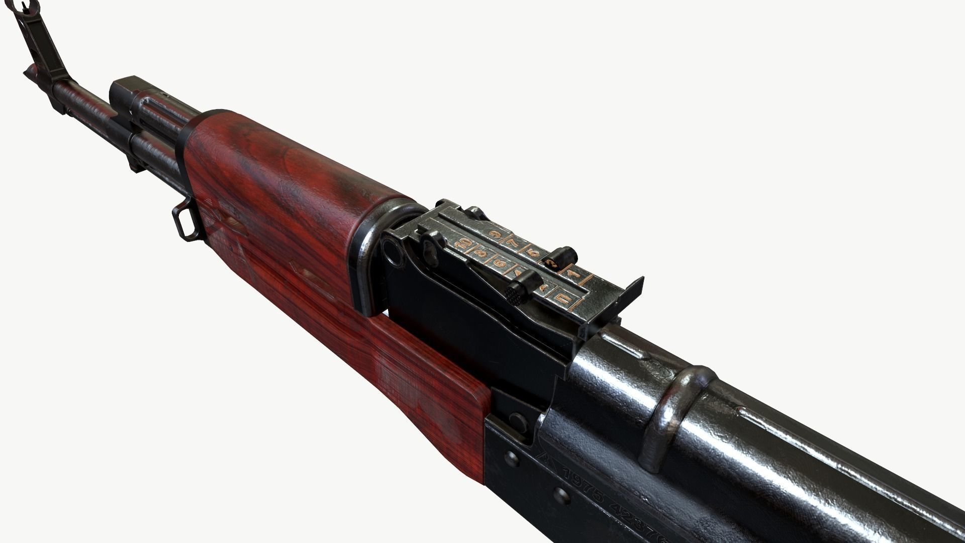 AKM AK-47 AK-74 Low-poly 3D model_9