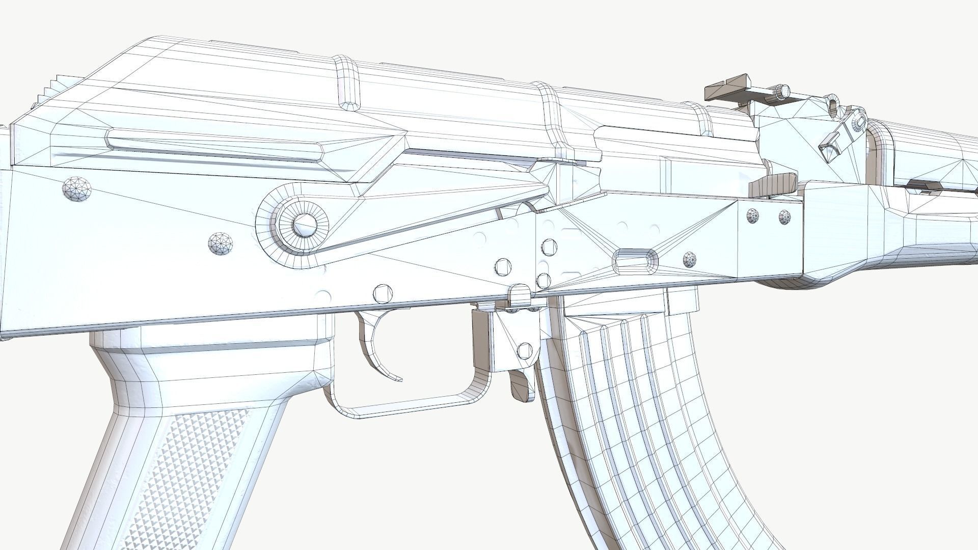 AKM AK-47 AK-74 Low-poly 3D model_4