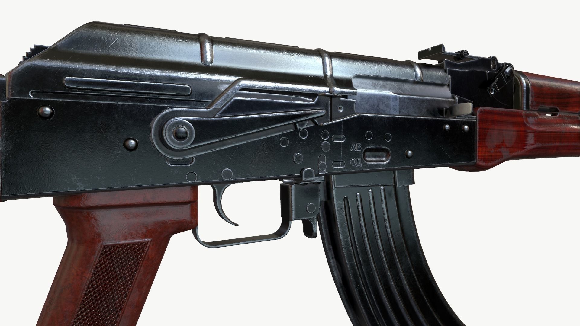 AKM AK-47 AK-74 Low-poly 3D model_3