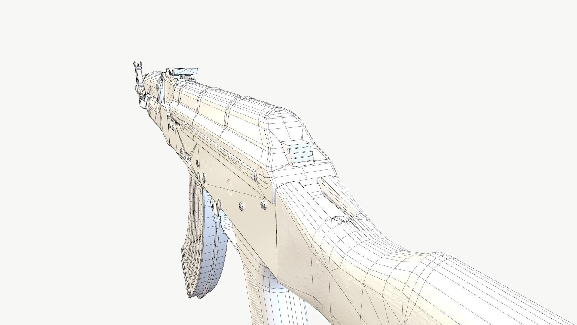 AKM AK-47 AK-74 Low-poly 3D model_8