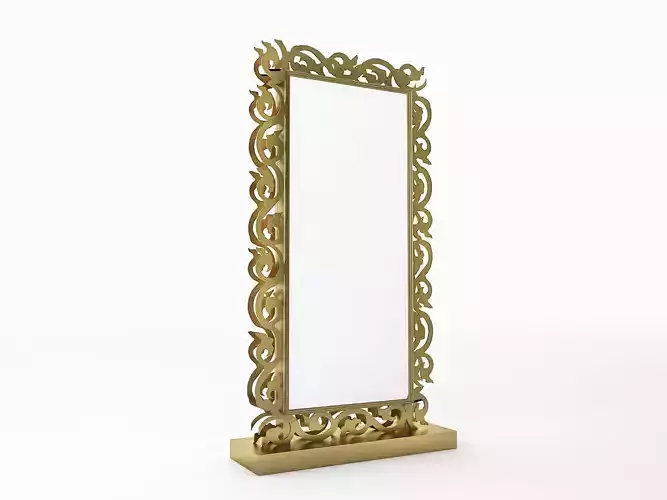 Frame gold ornate mirror Free 3D model