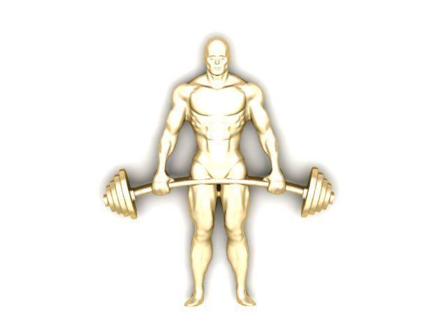 Pendant man holding barbell 3D print model