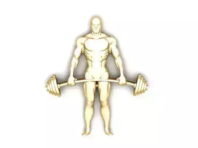 Pendant man holding barbell