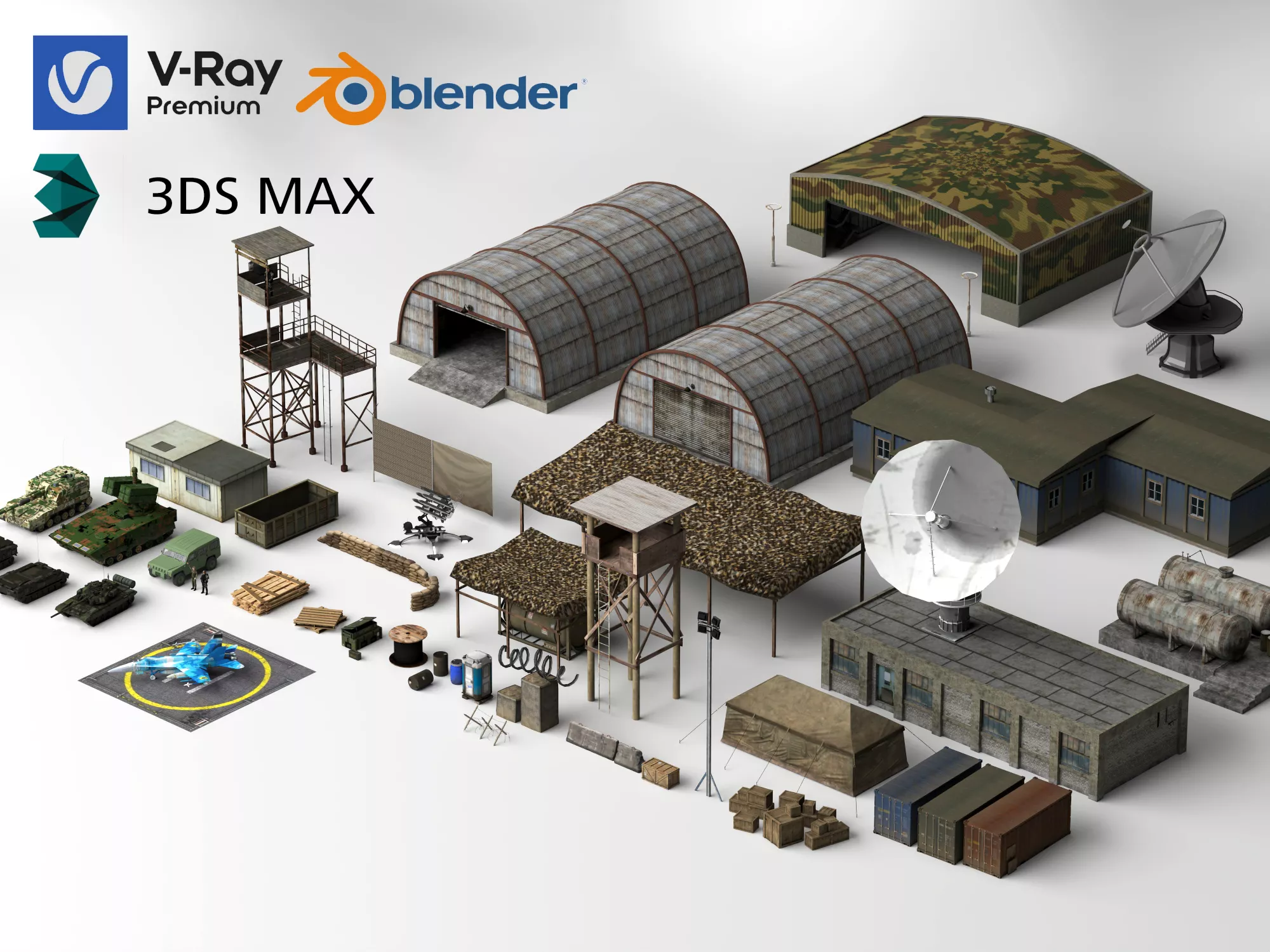 Military Base Environment Asset Pack 3D model